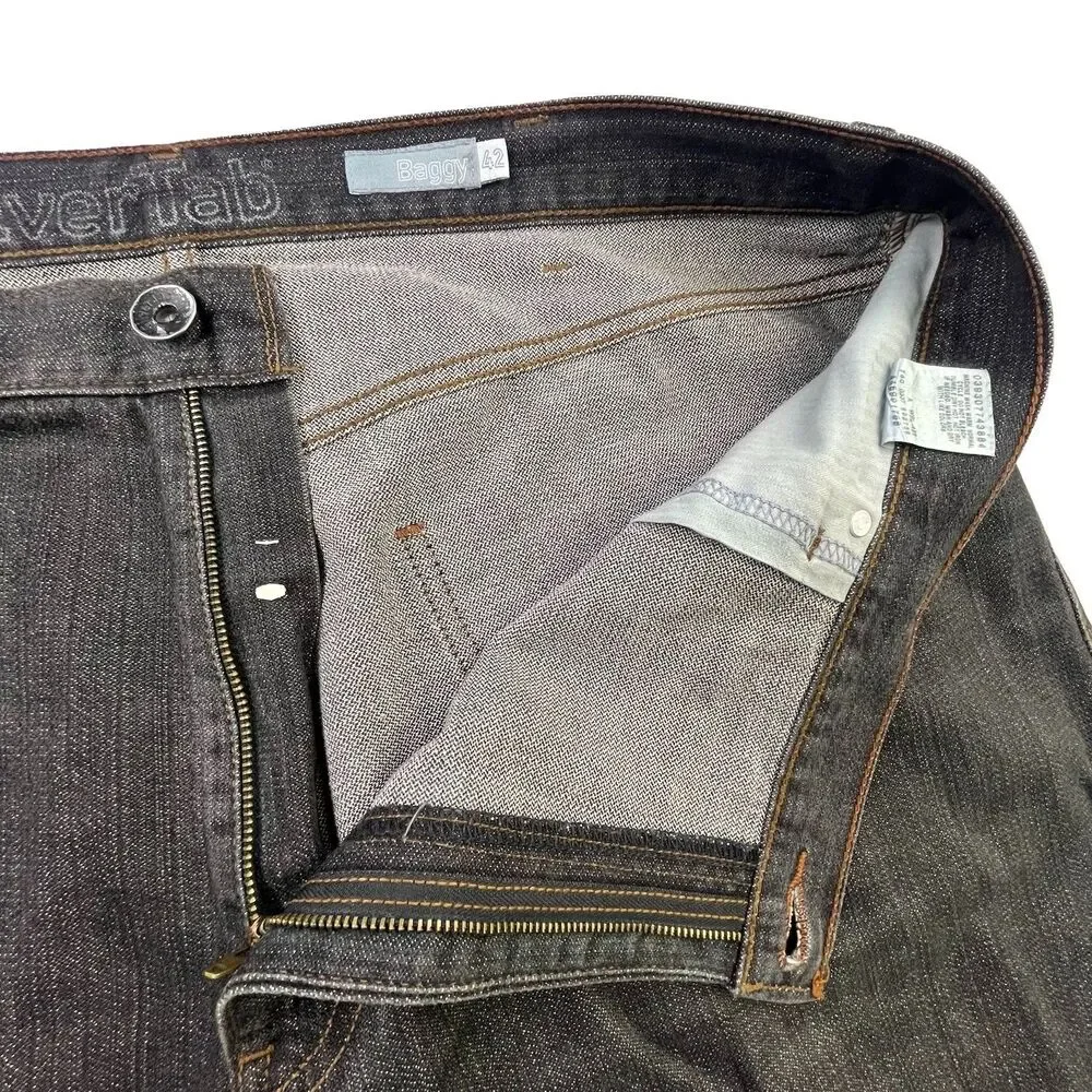 Vintage Levis Silver Tab Baggy Jeans Size 42x30 Black Wide Leg Skater Hip Hop